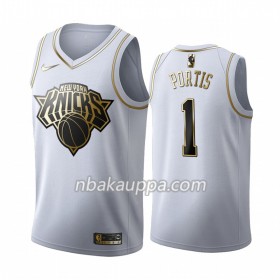 New York Knicks Bobby Portis 1 Nike 2019-2020 Valkoinen Golden Edition Pelipaidat Swingman - Miesten